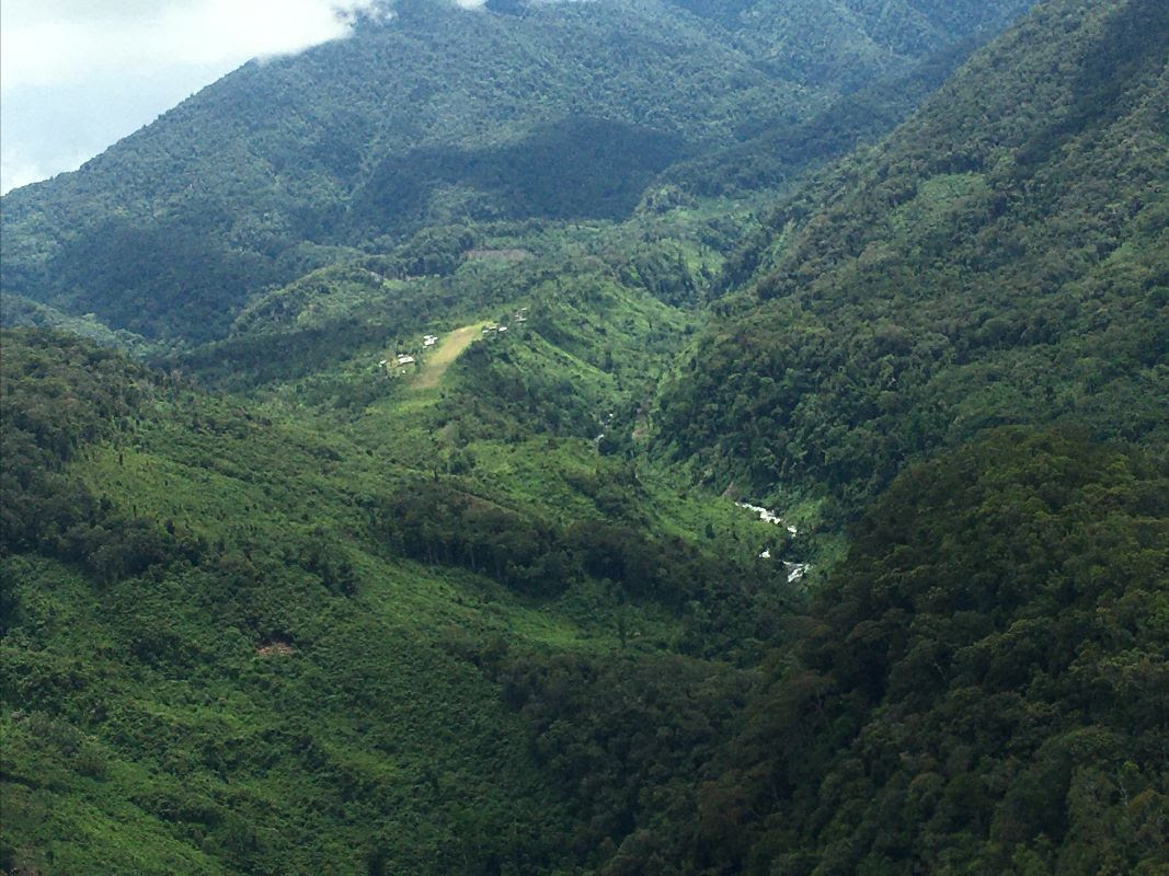 Home sweet home - our airstrip nestled in the surrounding mountains